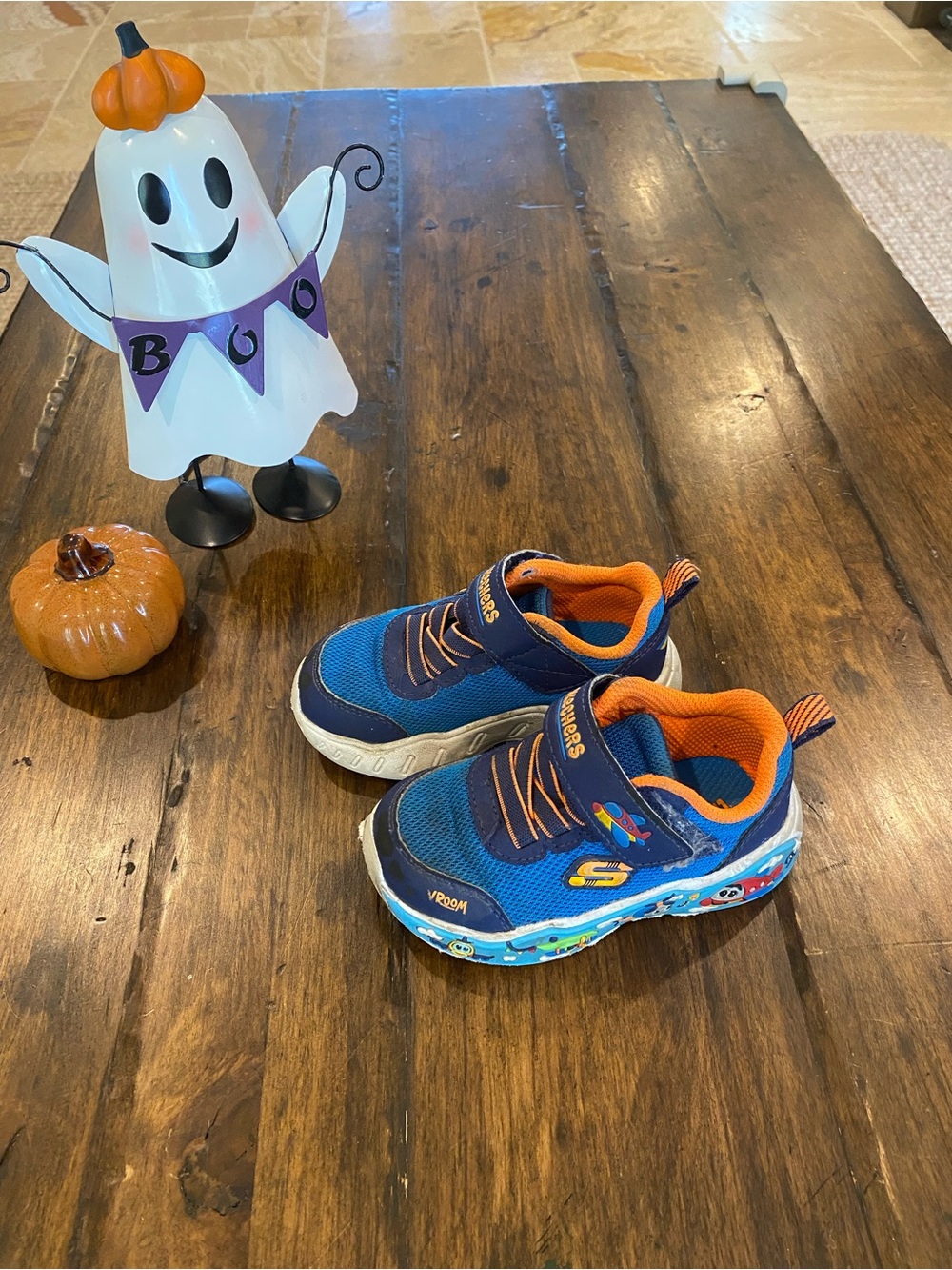 Skechers Kids Navy Blue & Orange Airplane Sneakers 👟 ✈️